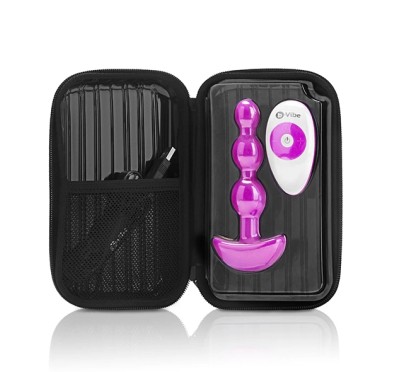 Koraliki analne wibrujące - B-Vibe Triplet Fuchsia